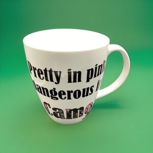 Pretty in Pink, Dangerous in Camo Mug by Mossy Oak Coffee Tea Cup Girl Hunter